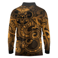 Aotearoa Maori Hei Tiki Long Sleeve Polo Shirt Koura Kowhaiwhai Puhoro Motif
