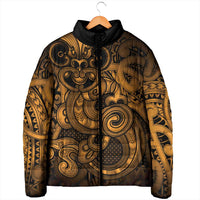 Aotearoa Maori Hei Tiki Padded Jacket Koura Kowhaiwhai Puhoro Motif LT9 - Polynesian Pride