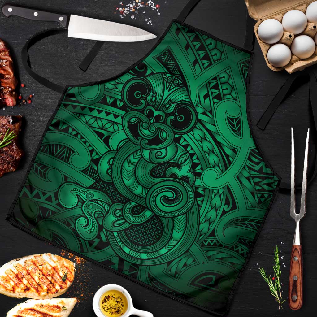 Aotearoa Maori Hei Tiki Apron Kakariki Kowhaiwhai Puhoro Motif