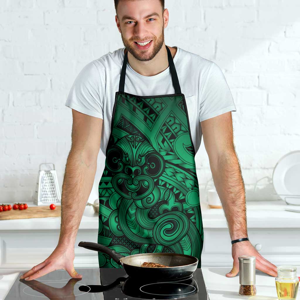 Aotearoa Maori Hei Tiki Apron Kakariki Kowhaiwhai Puhoro Motif