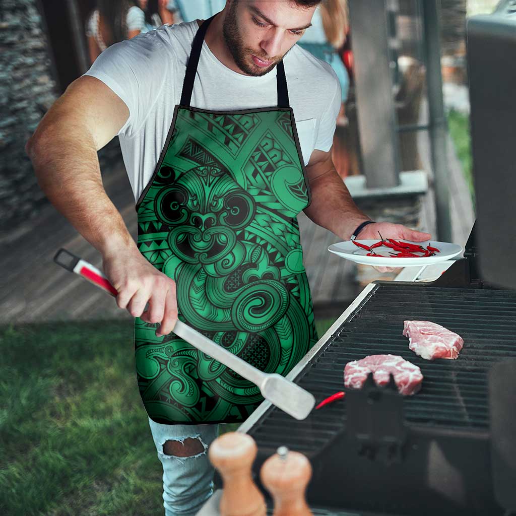 Aotearoa Maori Hei Tiki Apron Kakariki Kowhaiwhai Puhoro Motif