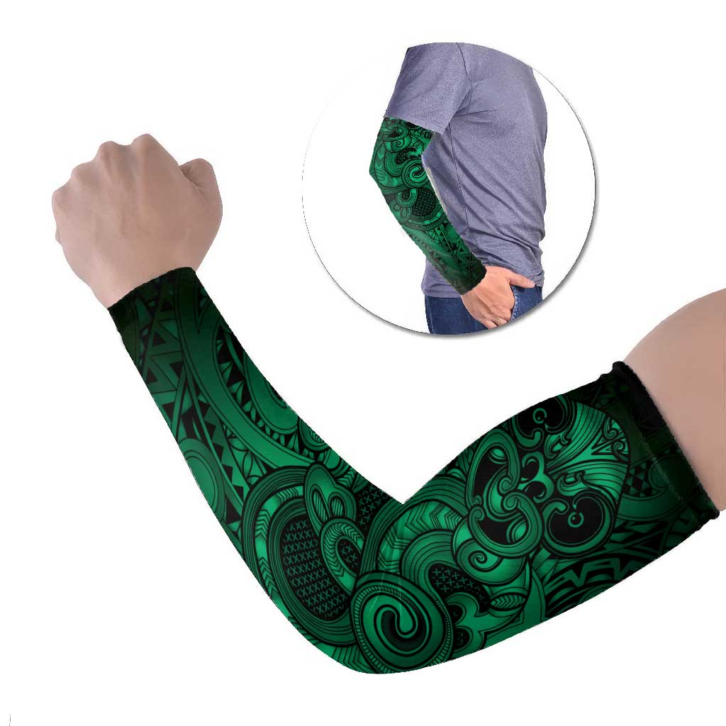Aotearoa Maori Hei Tiki Arm Sleeves Kakariki Kowhaiwhai Puhoro Motif