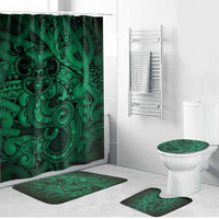 Aotearoa Maori Hei Tiki Bathroom Set Kakariki Kowhaiwhai Puhoro Motif