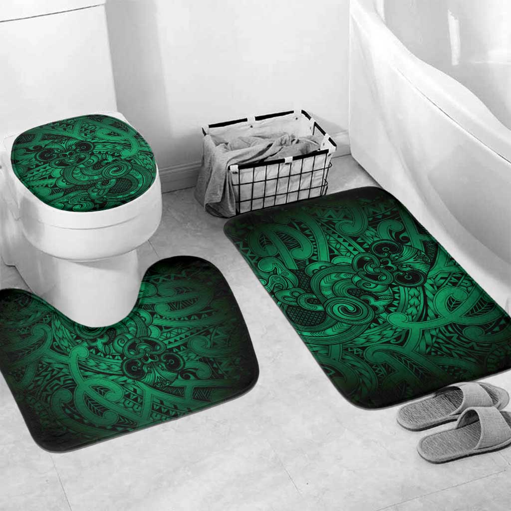 Aotearoa Maori Hei Tiki Bathroom Set Kakariki Kowhaiwhai Puhoro Motif