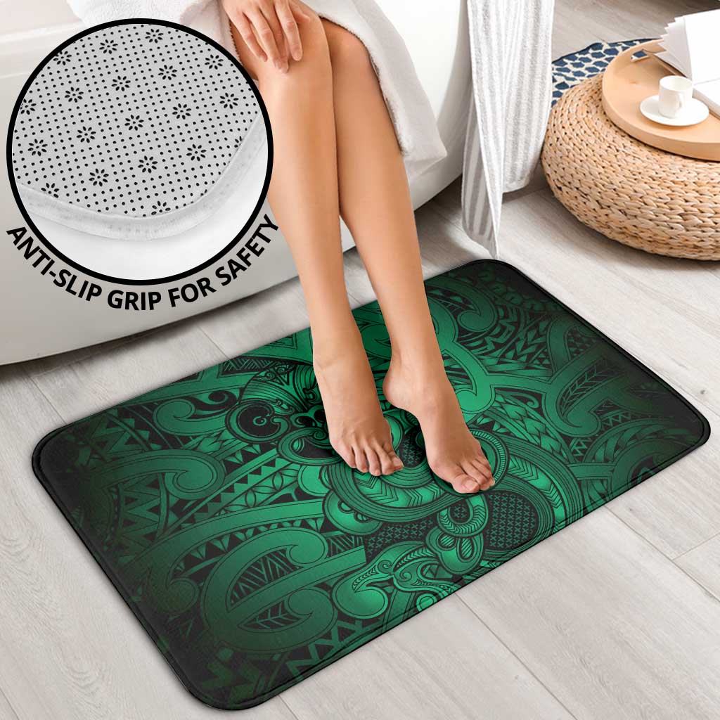 Aotearoa Maori Hei Tiki Bathroom Set Kakariki Kowhaiwhai Puhoro Motif