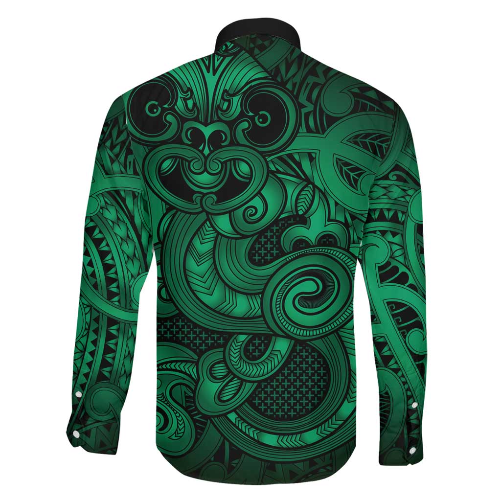 Aotearoa Maori Hei Tiki Family Matching Off Shoulder Short Dress and Hawaiian Shirt Kakariki Kowhaiwhai Puhoro Motif