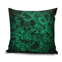 Aotearoa Maori Hei Tiki Pillow Cover Kakariki Kowhaiwhai Puhoro Motif