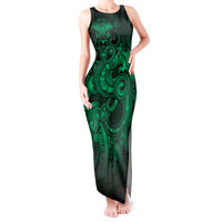 Aotearoa Maori Hei Tiki Tank Maxi Dress Kakariki Kowhaiwhai Puhoro Motif