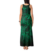 Aotearoa Maori Hei Tiki Tank Maxi Dress Kakariki Kowhaiwhai Puhoro Motif
