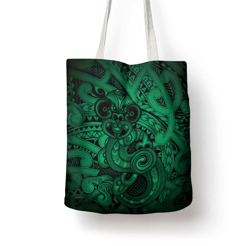 Aotearoa Maori Hei Tiki Tote Bag Kakariki Kowhaiwhai Puhoro Motif