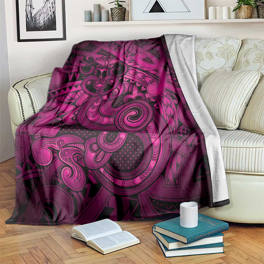Aotearoa Maori Hei Tiki Blanket Mawhero Kowhaiwhai Puhoro Motif