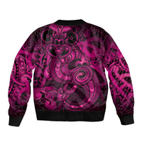 Aotearoa Maori Hei Tiki Bomber Jacket Mawhero Kowhaiwhai Puhoro Motif