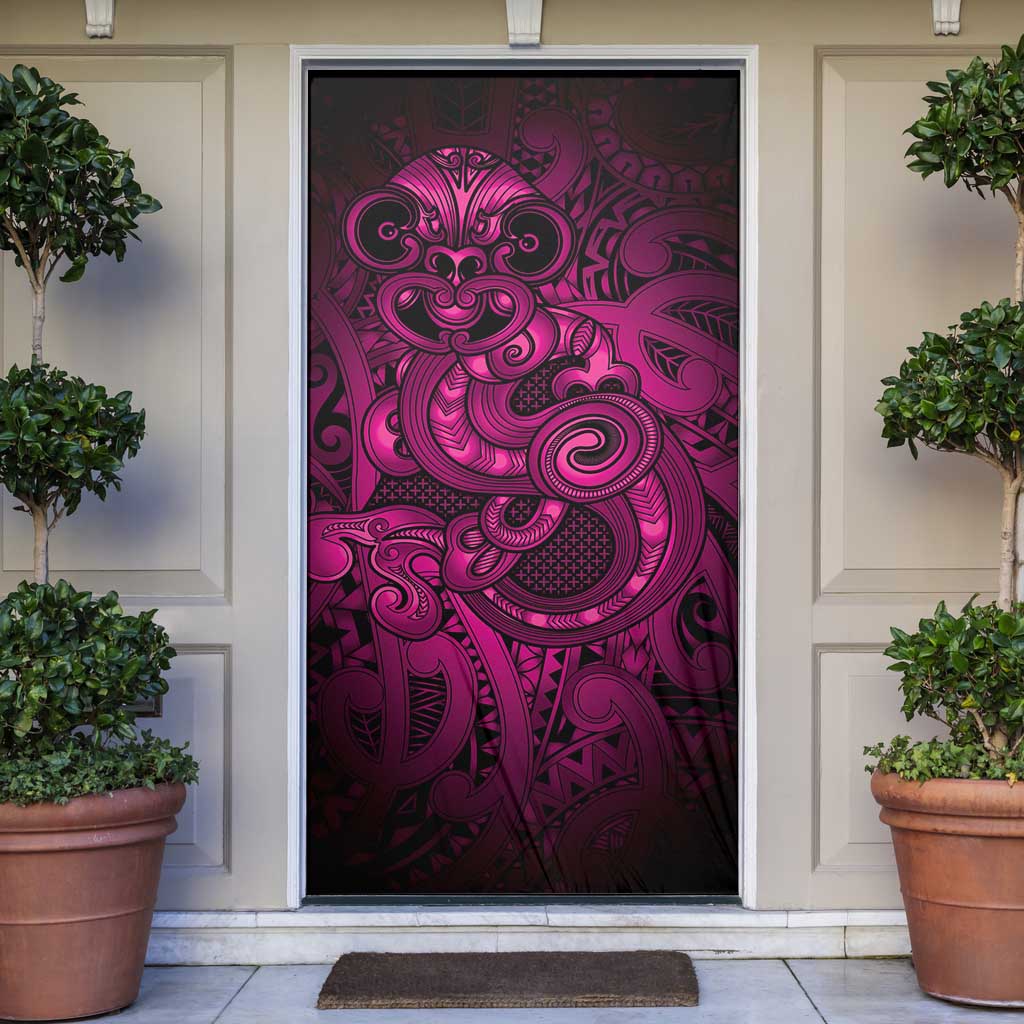 Aotearoa Maori Hei Tiki Door Cover Mawhero Kowhaiwhai Puhoro Motif