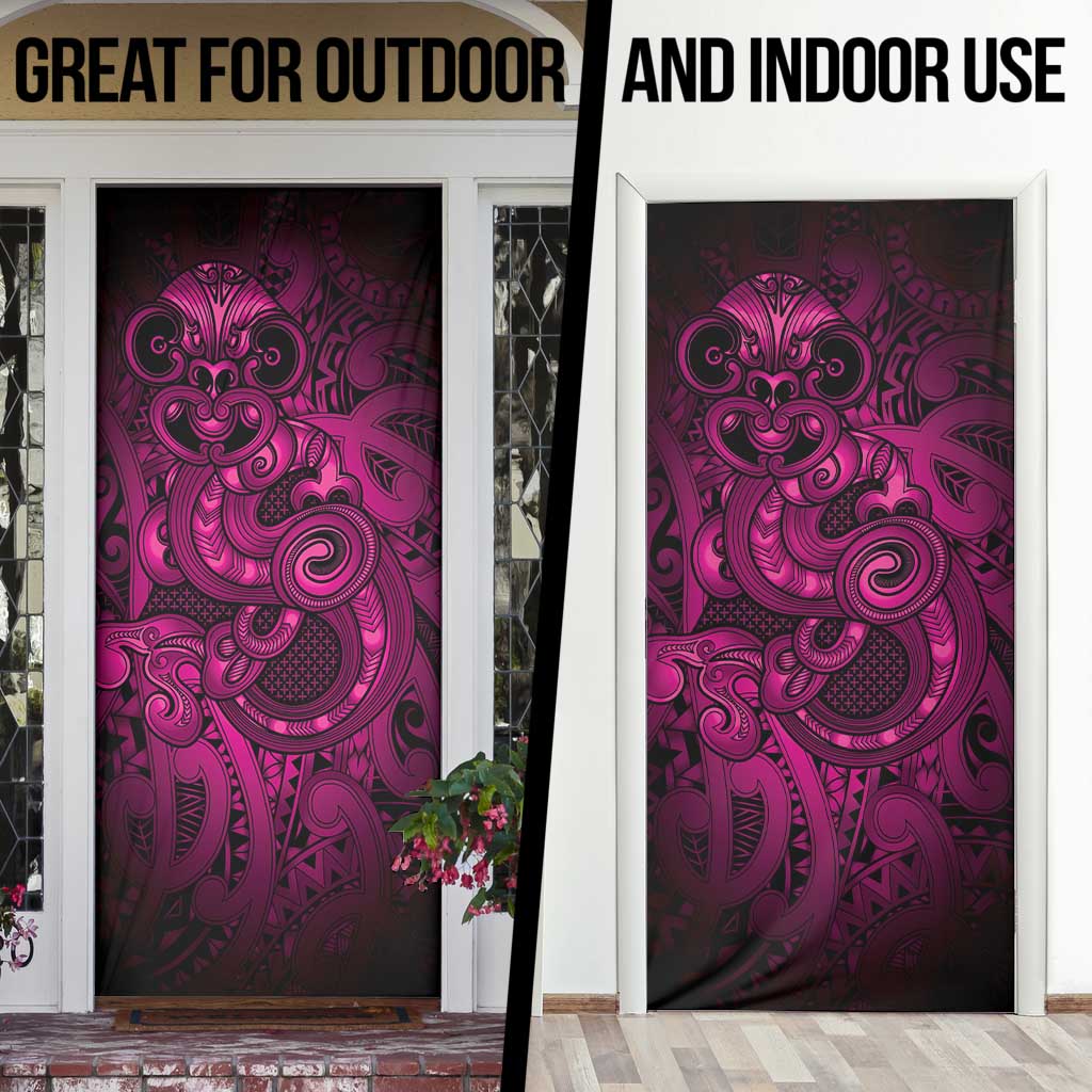 Aotearoa Maori Hei Tiki Door Cover Mawhero Kowhaiwhai Puhoro Motif