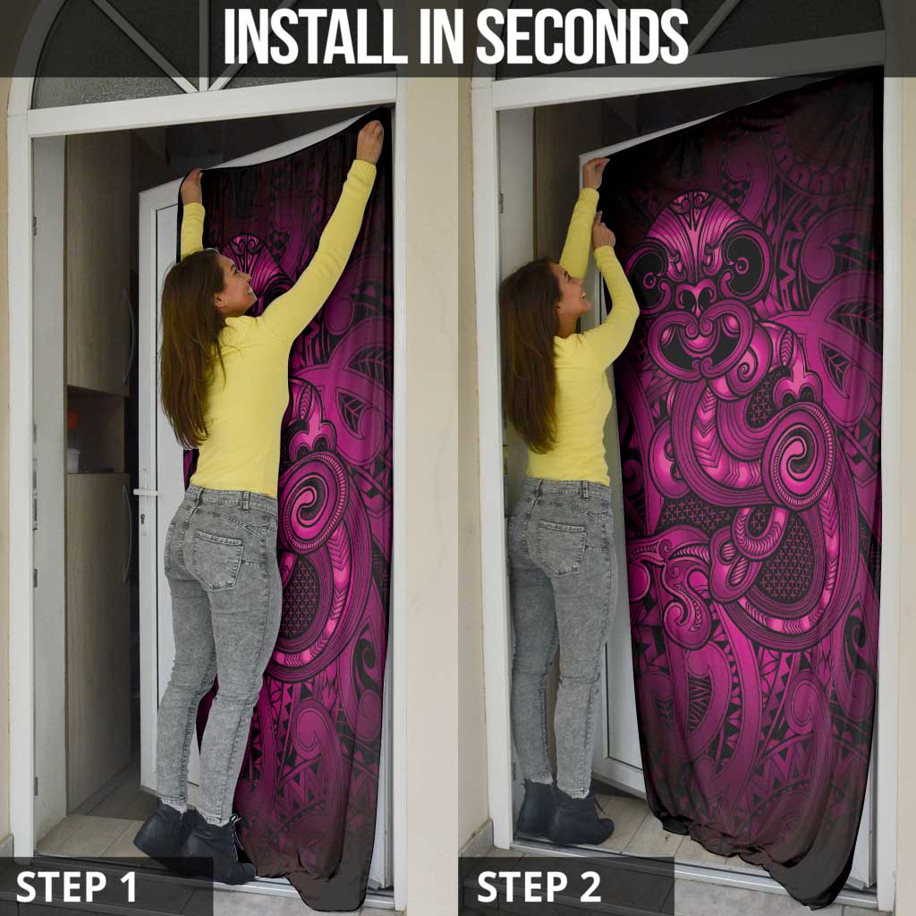 Aotearoa Maori Hei Tiki Door Cover Mawhero Kowhaiwhai Puhoro Motif