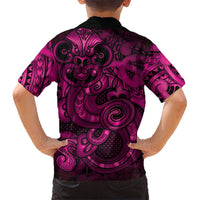 Aotearoa Maori Hei Tiki Family Matching Tank Maxi Dress and Hawaiian Shirt Mawhero Kowhaiwhai Puhoro Motif