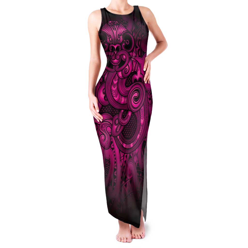 Aotearoa Maori Hei Tiki Family Matching Tank Maxi Dress and Hawaiian Shirt Mawhero Kowhaiwhai Puhoro Motif