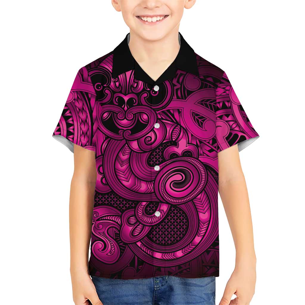 Aotearoa Maori Hei Tiki Kid Hawaiian Shirt Mawhero Kowhaiwhai Puhoro Motif