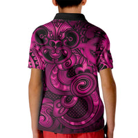 Aotearoa Maori Hei Tiki Kid Polo Shirt Mawhero Kowhaiwhai Puhoro Motif