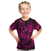 Aotearoa Maori Hei Tiki Kid T Shirt Mawhero Kowhaiwhai Puhoro Motif