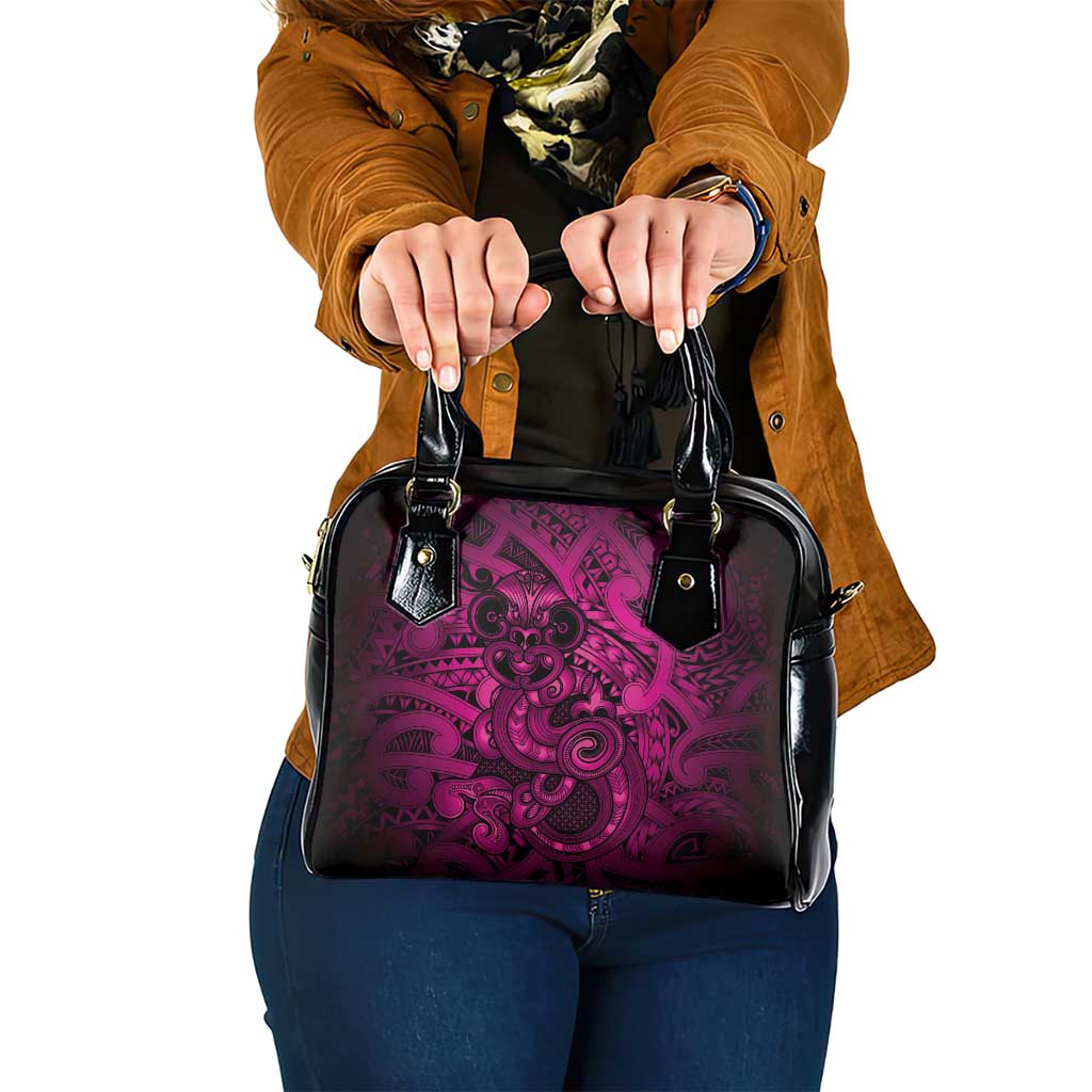 Aotearoa Maori Hei Tiki Shoulder Handbag Mawhero Kowhaiwhai Puhoro Motif