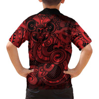 Aotearoa Maori Hei Tiki Family Matching Summer Maxi Dress and Hawaiian Shirt Whero Kowhaiwhai Puhoro Motif