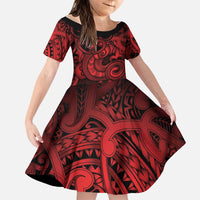 Aotearoa Maori Hei Tiki Family Matching Summer Maxi Dress and Hawaiian Shirt Whero Kowhaiwhai Puhoro Motif