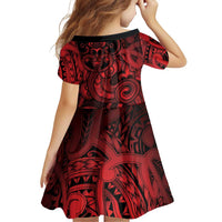 Aotearoa Maori Hei Tiki Family Matching Summer Maxi Dress and Hawaiian Shirt Whero Kowhaiwhai Puhoro Motif