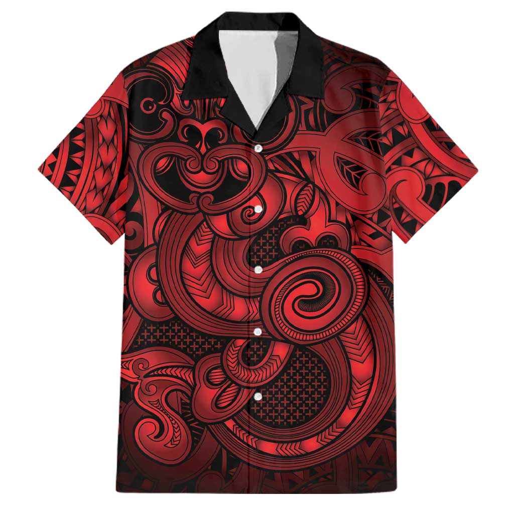 Aotearoa Maori Hei Tiki Family Matching Summer Maxi Dress and Hawaiian Shirt Whero Kowhaiwhai Puhoro Motif