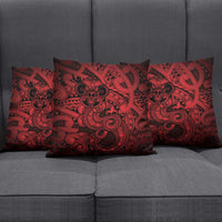 Aotearoa Maori Hei Tiki Pillow Cover Whero Kowhaiwhai Puhoro Motif