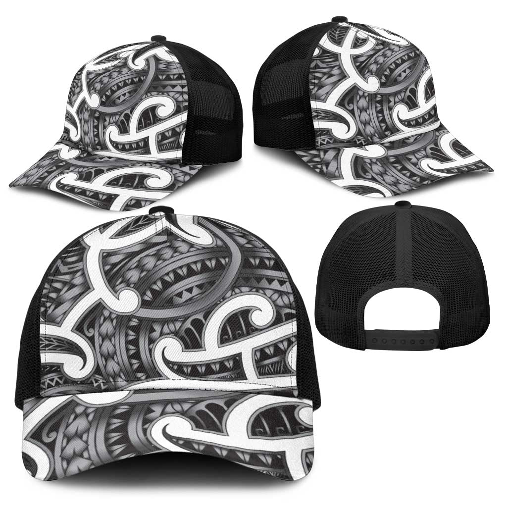 Aotearoa Maori Kowhaiwhai Baseball Net Cap Kiwikiwi Puhoro and Patiki