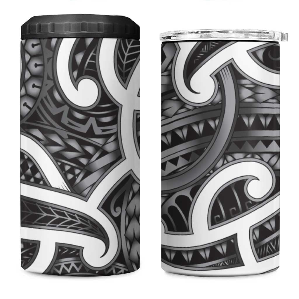 Aotearoa Maori Kowhaiwhai 4 in 1 Can Cooler Tumbler Kiwikiwi Puhoro and Patiki