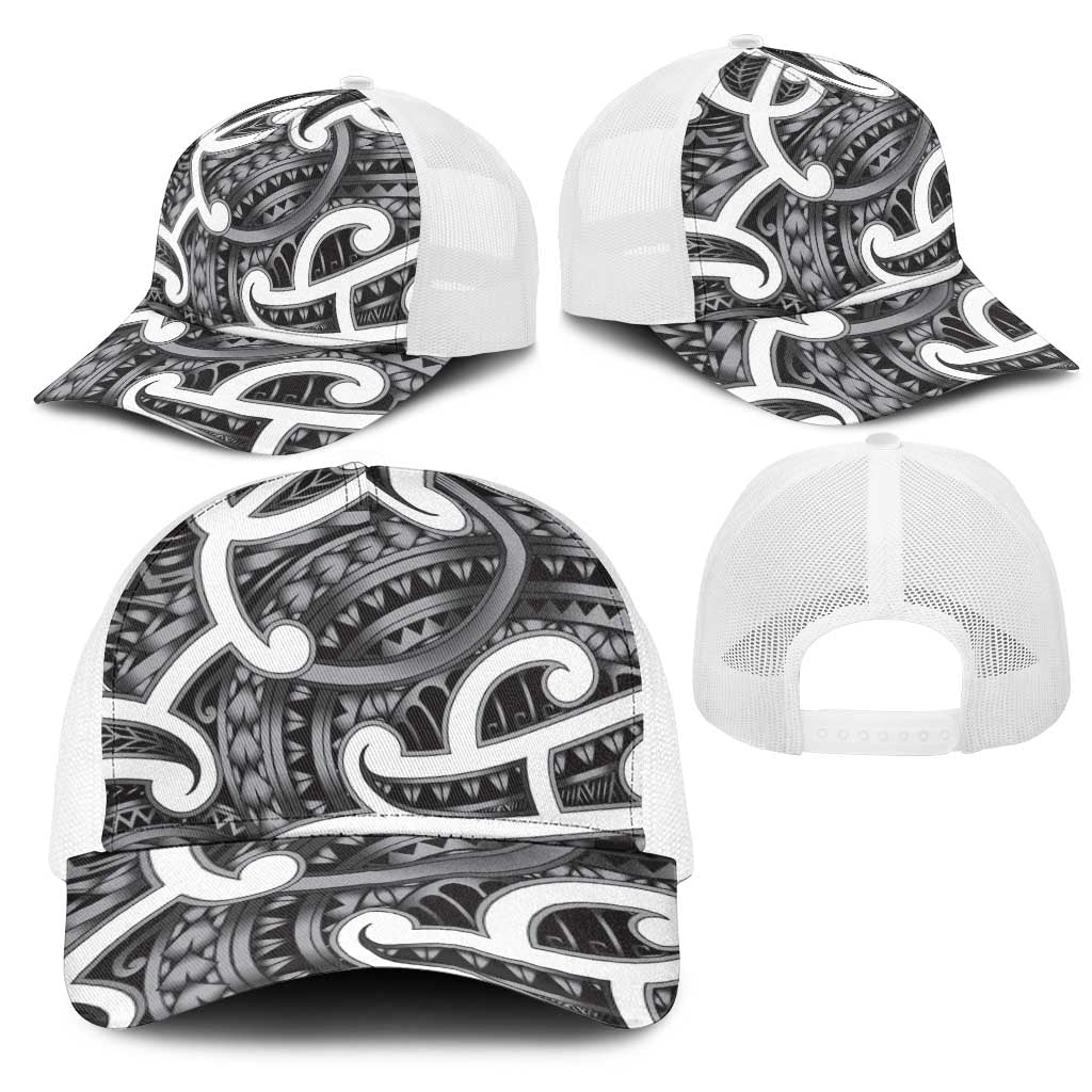 Aotearoa Maori Kowhaiwhai Mesh Trucker Cap Kiwikiwi Puhoro and Patiki