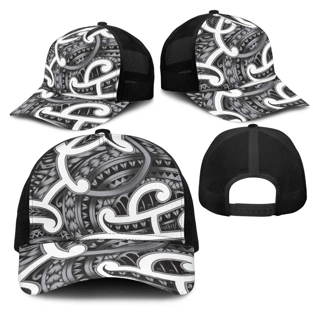 Aotearoa Maori Kowhaiwhai Mesh Trucker Cap Kiwikiwi Puhoro and Patiki