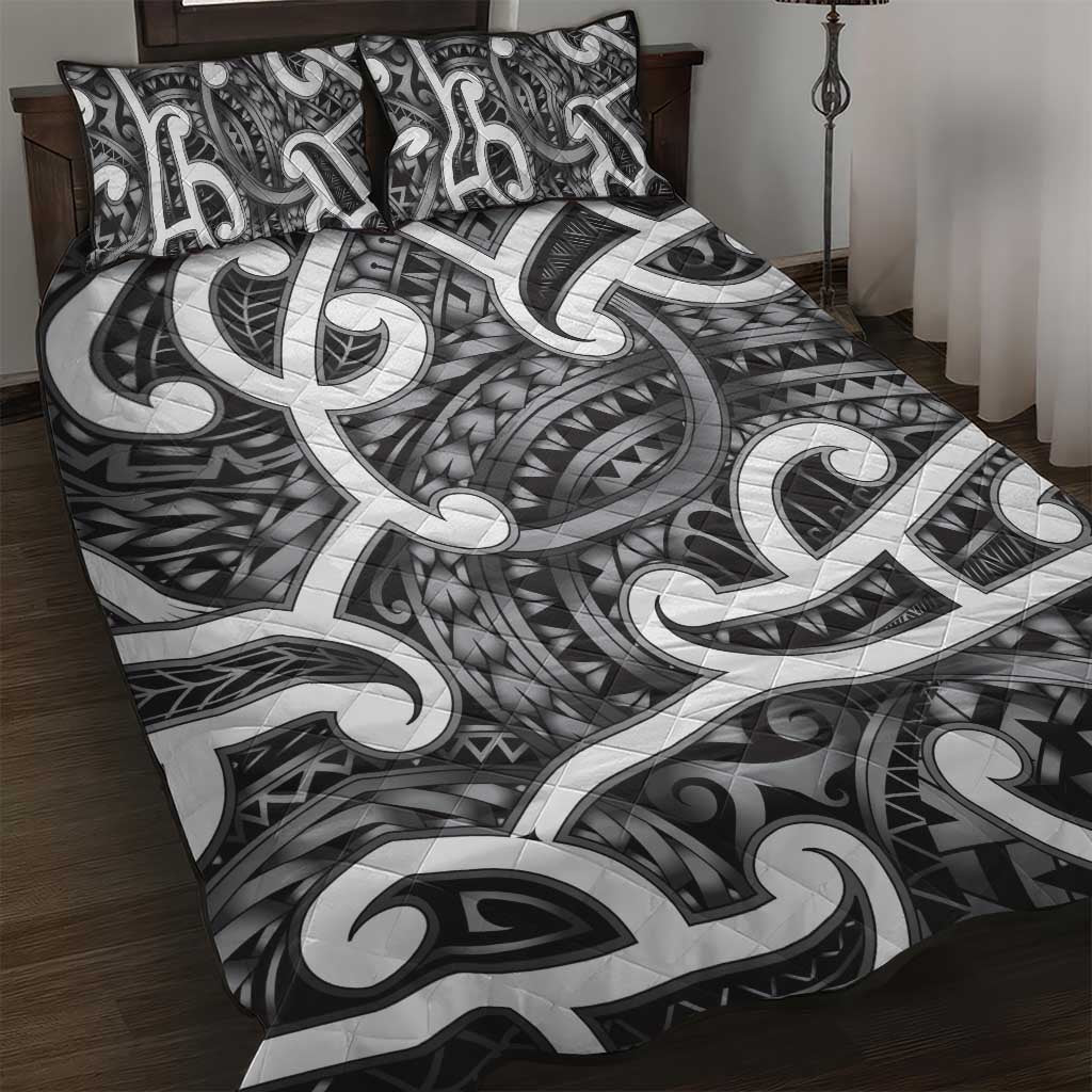 Aotearoa Maori Kowhaiwhai Quilt Bed Set Kiwikiwi Puhoro and Patiki