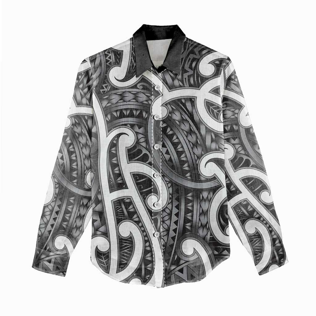 Aotearoa Maori Kowhaiwhai Women Casual Shirt Kiwikiwi Puhoro and Patiki