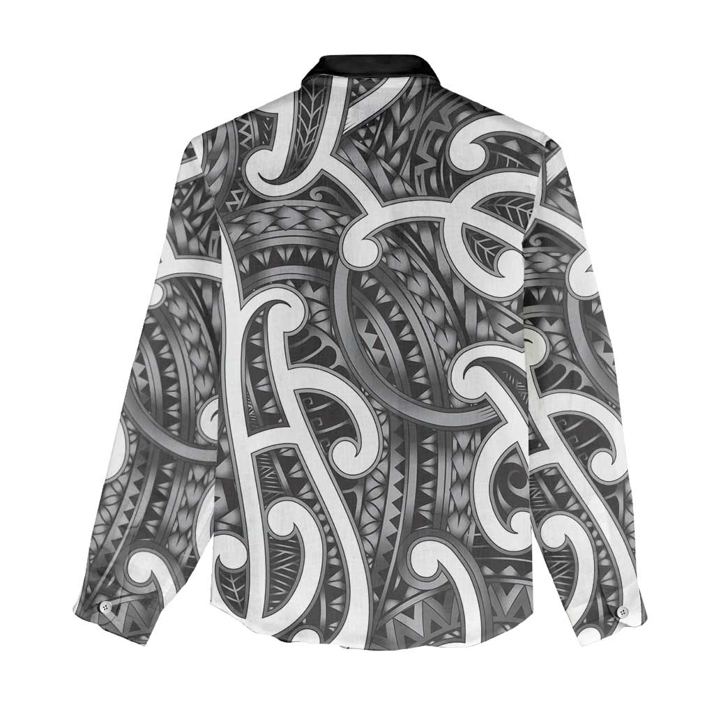 Aotearoa Maori Kowhaiwhai Women Casual Shirt Kiwikiwi Puhoro and Patiki