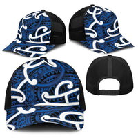 Aotearoa Maori Kowhaiwhai Baseball Net Cap Kikorangi Puhoro and Patiki LT9 - Polynesian Pride