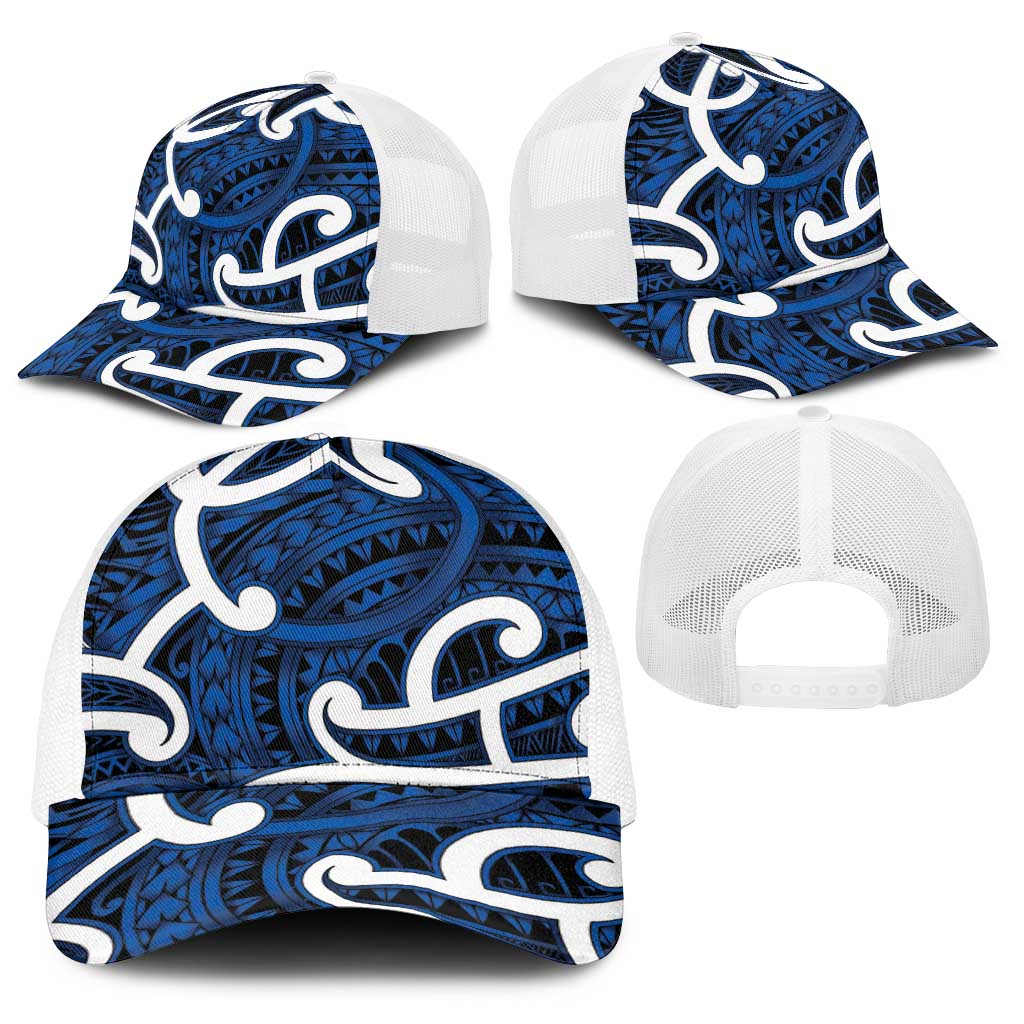 Aotearoa Maori Kowhaiwhai Baseball Net Cap Kikorangi Puhoro and Patiki LT9 - Polynesian Pride