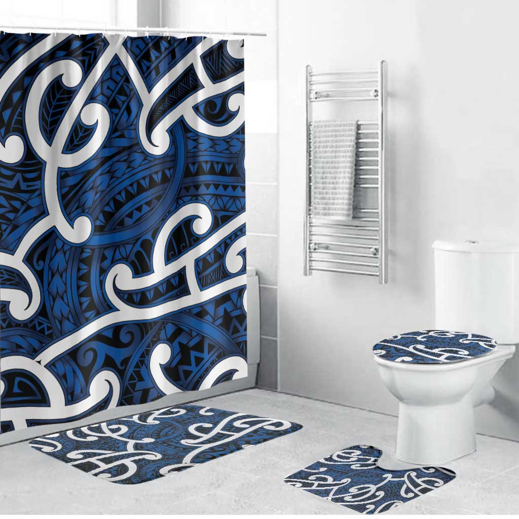 Aotearoa Maori Kowhaiwhai Bathroom Set Kikorangi Puhoro and Patiki