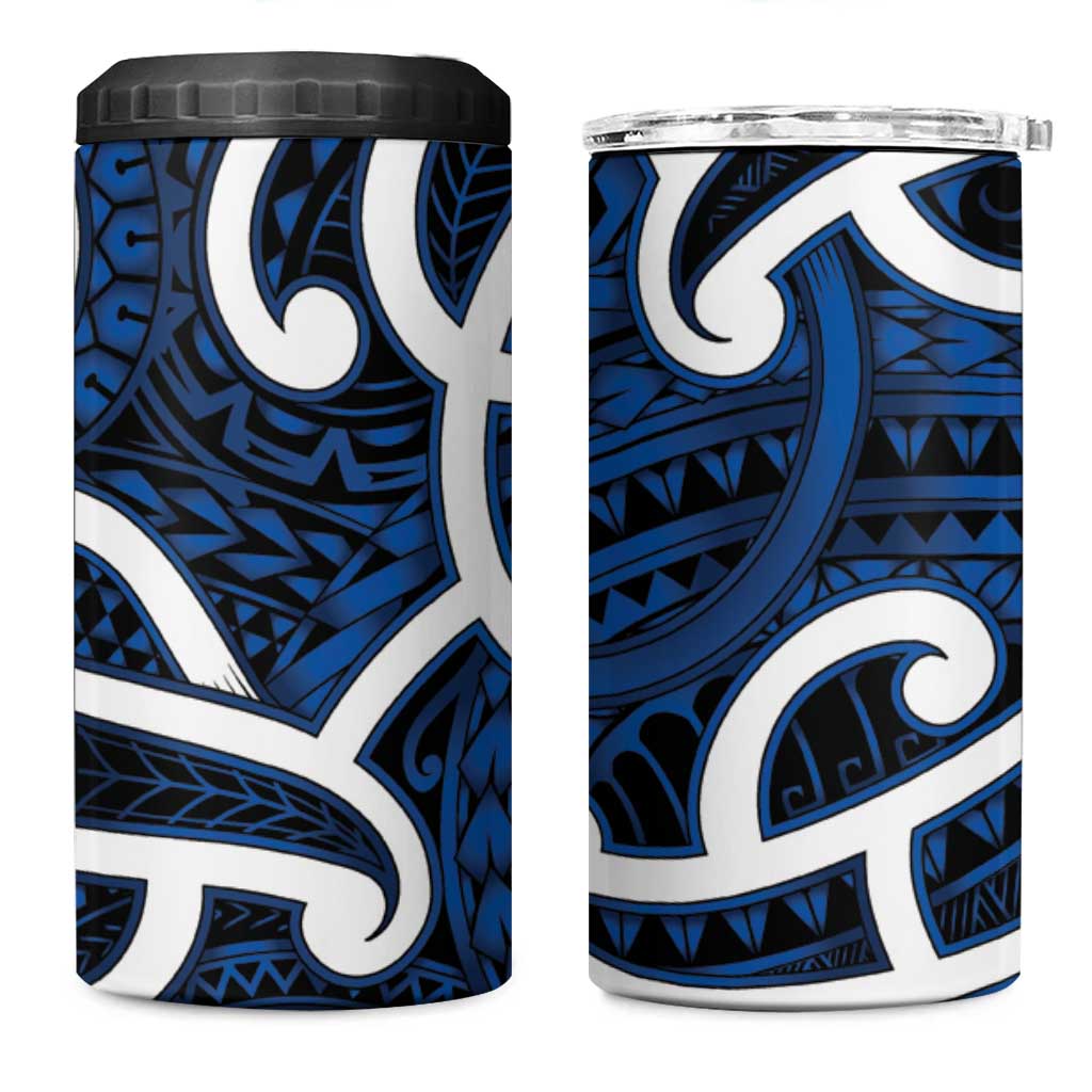 Aotearoa Maori Kowhaiwhai 4 in 1 Can Cooler Tumbler Kikorangi Puhoro and Patiki