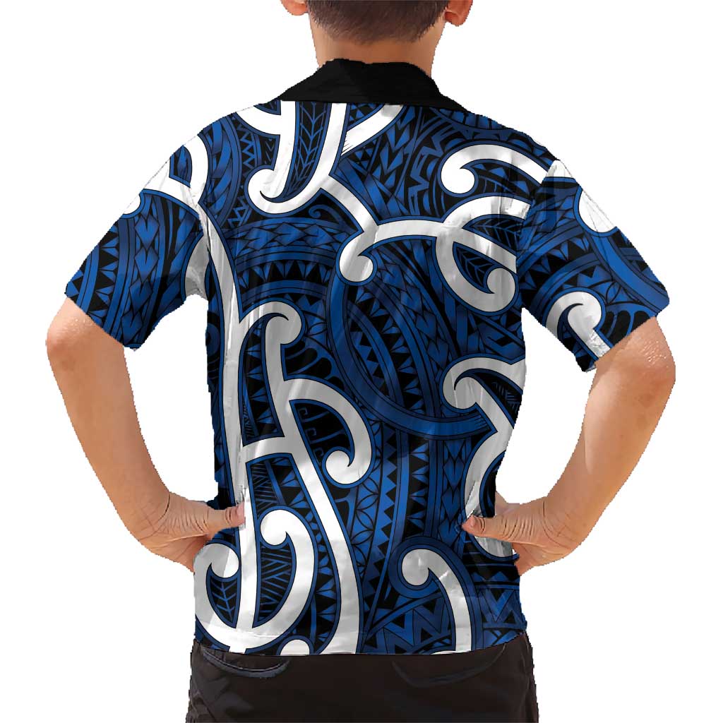Aotearoa Maori Kowhaiwhai Family Matching Mermaid Dress and Hawaiian Shirt Kikorangi Puhoro and Patiki