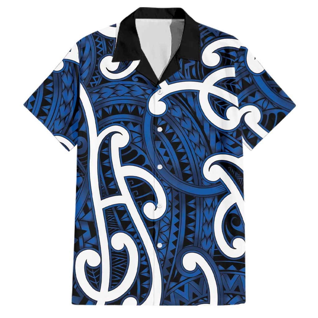 Aotearoa Maori Kowhaiwhai Family Matching Mermaid Dress and Hawaiian Shirt Kikorangi Puhoro and Patiki