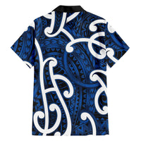 Aotearoa Maori Kowhaiwhai Family Matching Mermaid Dress and Hawaiian Shirt Kikorangi Puhoro and Patiki