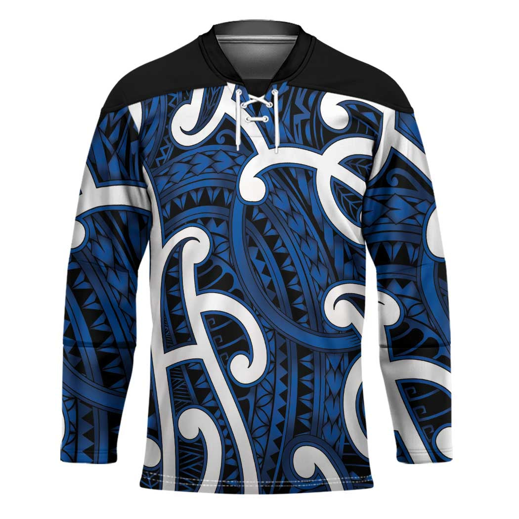 Aotearoa Maori Kowhaiwhai Hockey Jersey Kikorangi Puhoro and Patiki