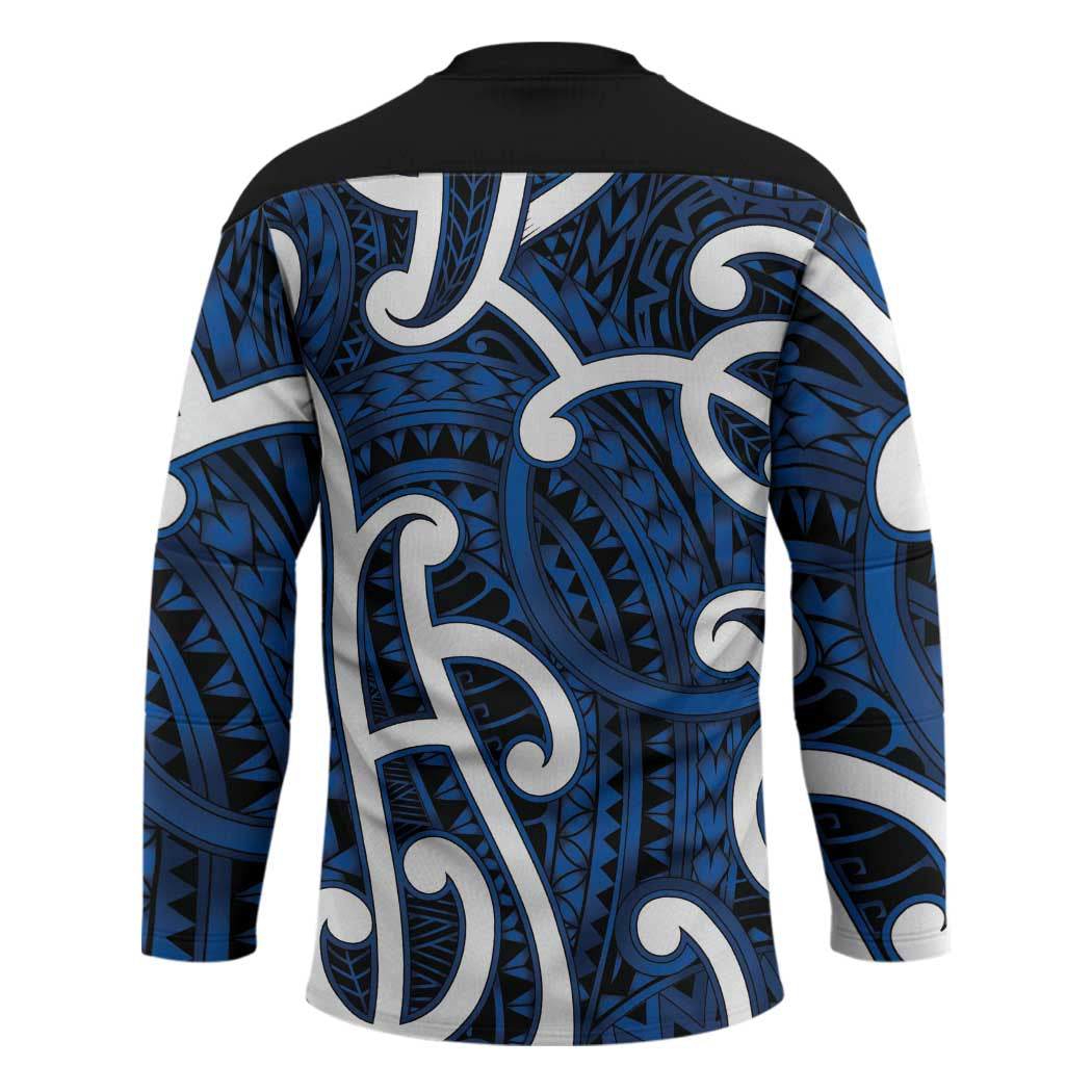 Aotearoa Maori Kowhaiwhai Hockey Jersey Kikorangi Puhoro and Patiki