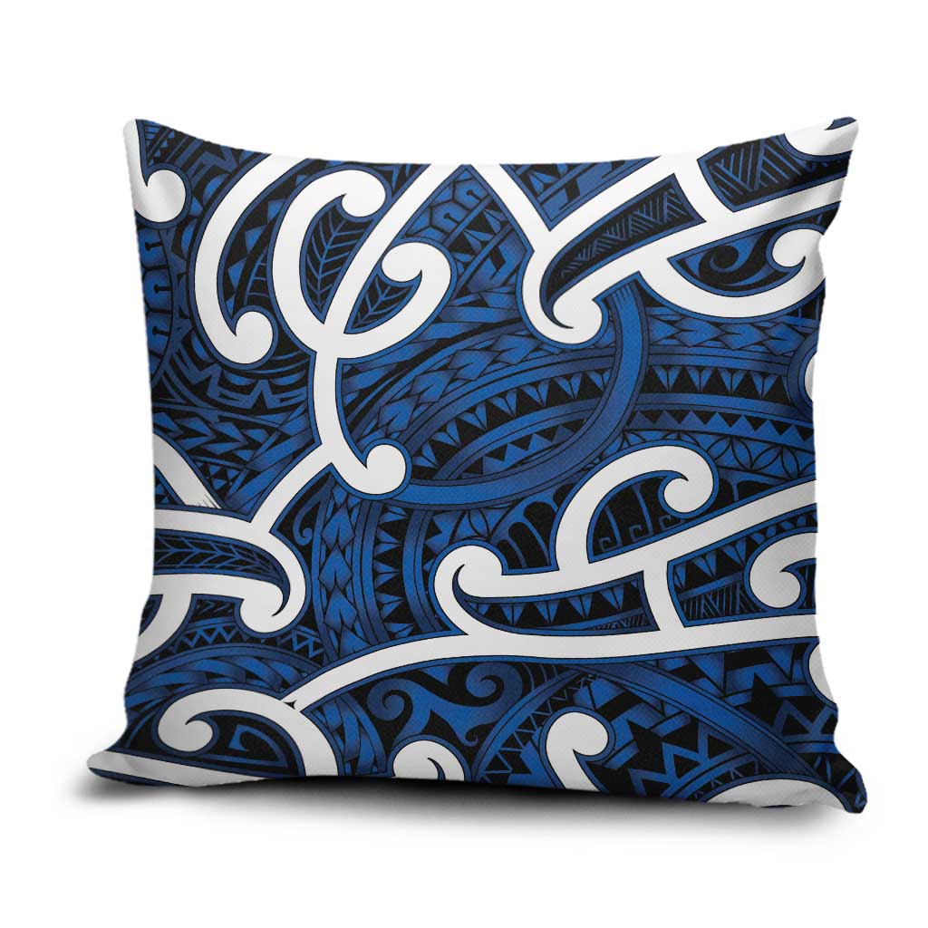 Aotearoa Maori Kowhaiwhai Pillow Cover Kikorangi Puhoro and Patiki