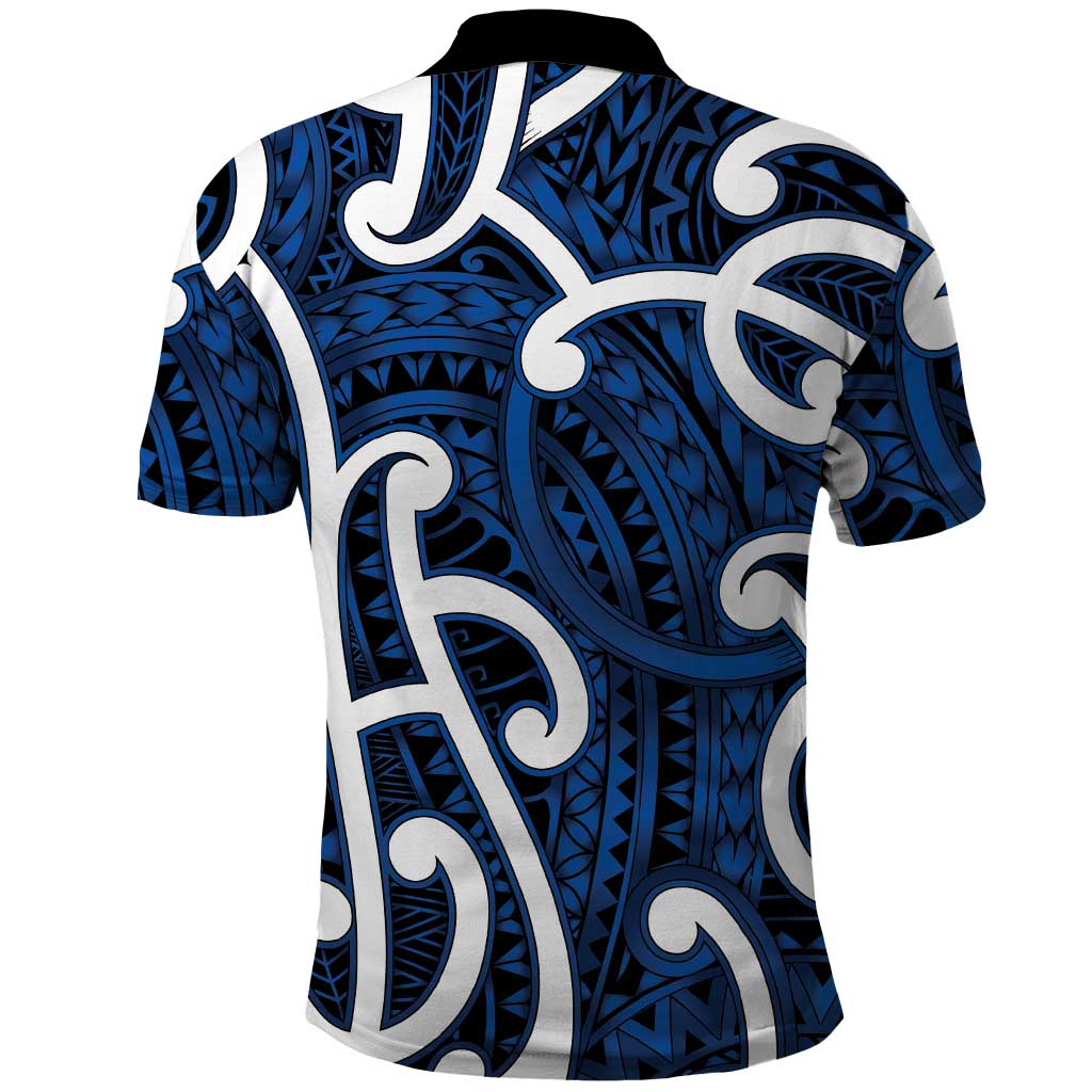 Aotearoa Maori Kowhaiwhai Polo Shirt Kikorangi Puhoro and Patiki