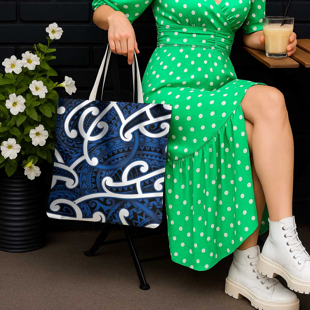 Aotearoa Maori Kowhaiwhai Tote Bag Kikorangi Puhoro and Patiki LT9 - Polynesian Pride