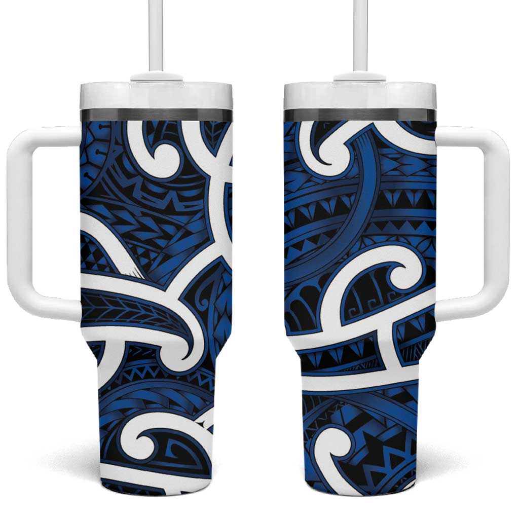 Aotearoa Maori Kowhaiwhai Tumbler With Handle Kikorangi Puhoro and Patiki